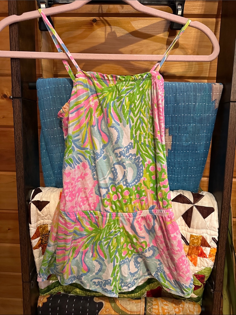 Lilly Pulitzer Girls Multicolor Floral One-Piece Dress - Pink, Green, Blue